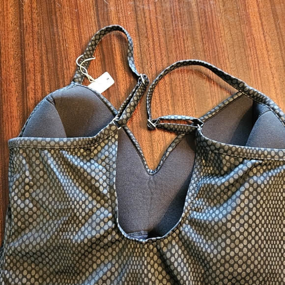 Chico’s Swim Animal Foil Black Gray Sweetheart Mio One Piece Swimsuit Sz 16 NWT - Picture 10 of 15